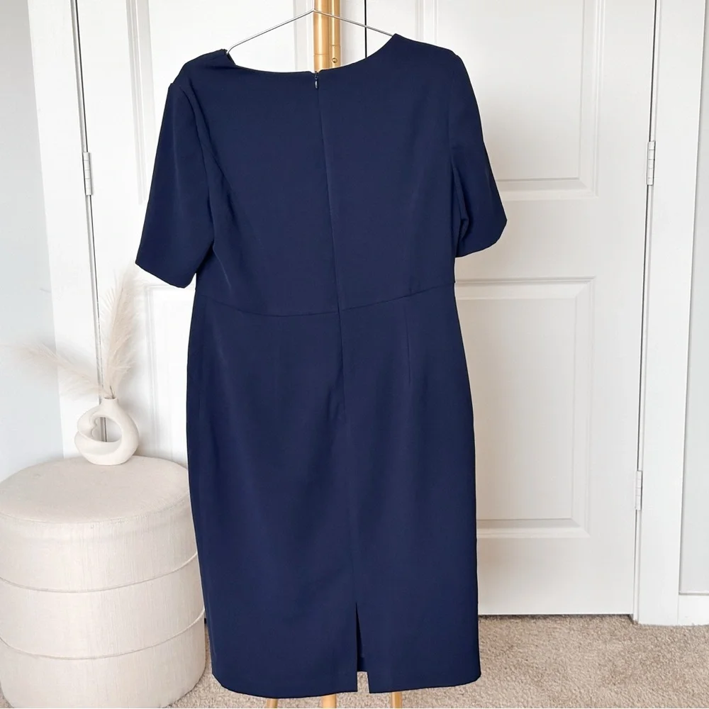 Anne Klein Blue Sheath Dress with Cowl neck - Picture 8 of 8